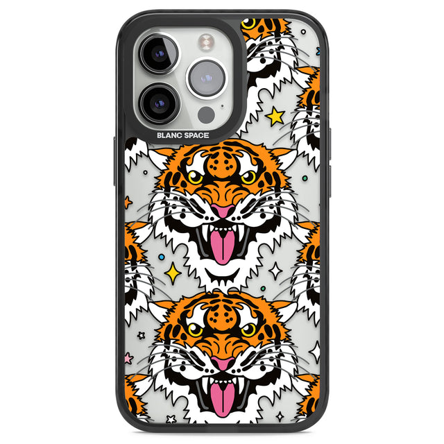 Fierce Jungle Tigers Black Impact Phone Case for iPhone 13 Pro, iPhone 14 Pro, iPhone 15 Pro