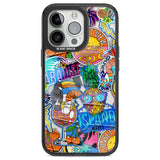 Tropical Vibes Collage Black Impact Phone Case for iPhone 13 Pro, iPhone 14 Pro, iPhone 15 Pro