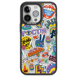 Magic Sticker Collage Black Impact Phone Case for iPhone 13 Pro, iPhone 14 Pro, iPhone 15 Pro