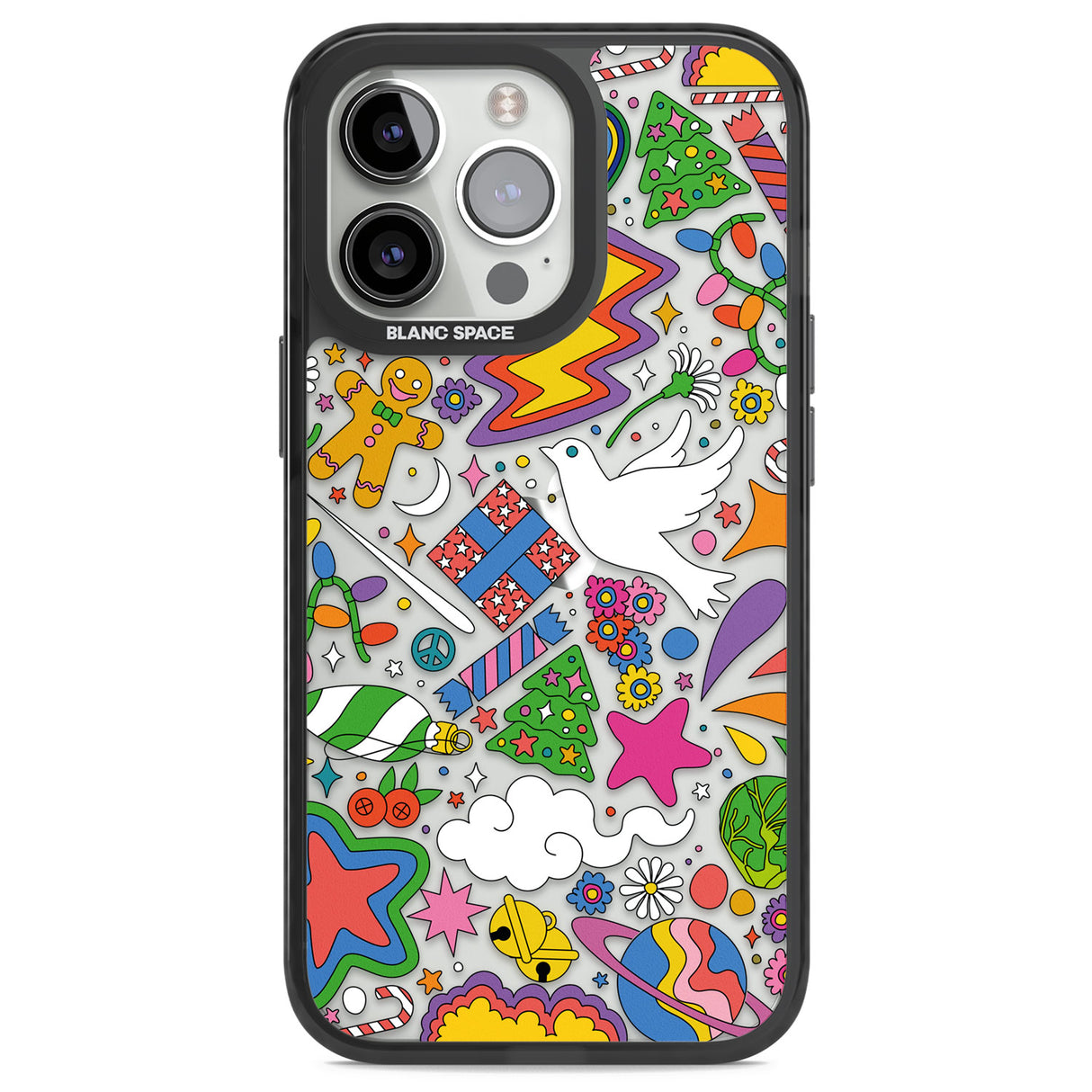 Whimsical Wonderland Black Impact Phone Case for iPhone 13 Pro, iPhone 14 Pro, iPhone 15 Pro