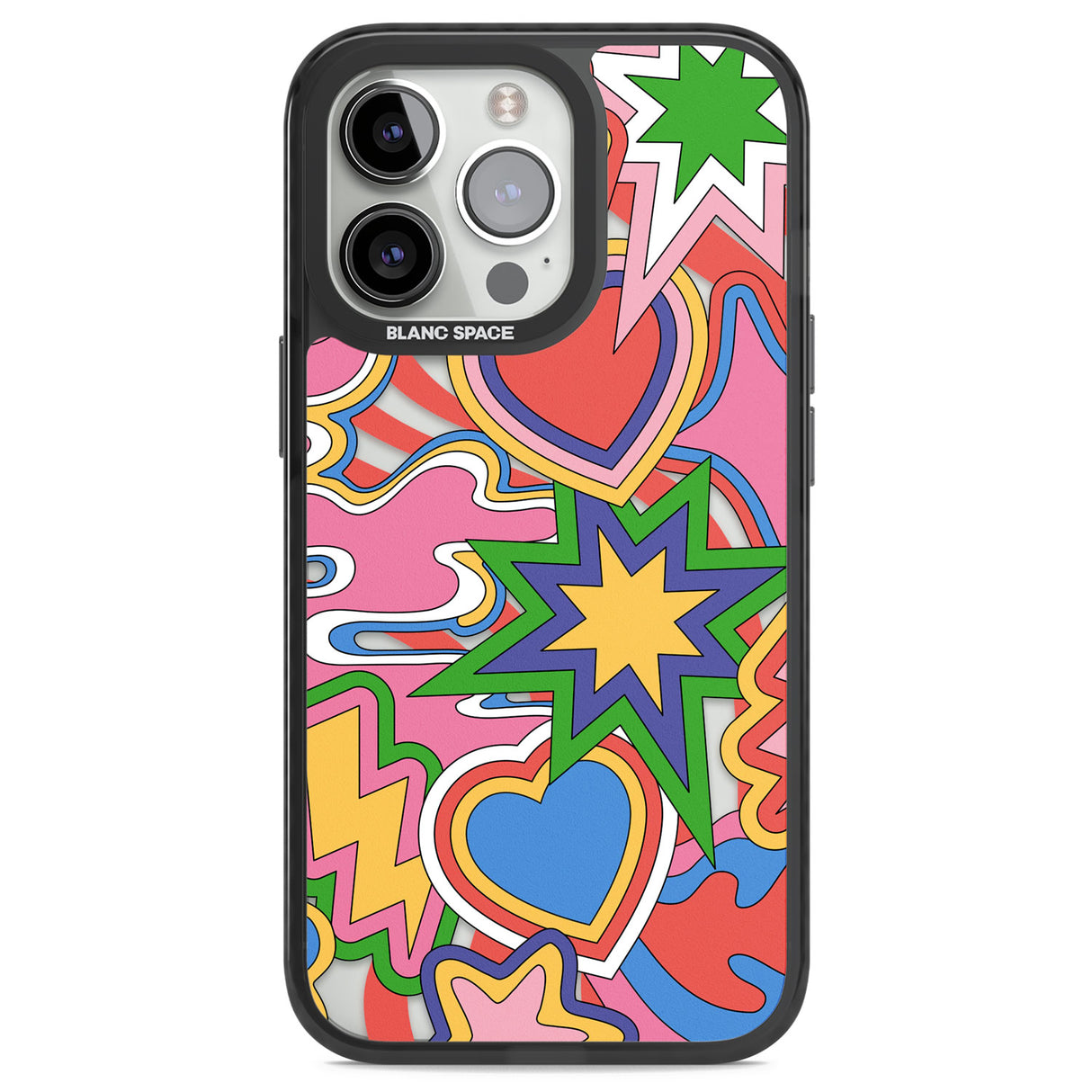 Psychedelic Pop Art Explosion Black Impact Phone Case for iPhone 13 Pro, iPhone 14 Pro, iPhone 15 Pro