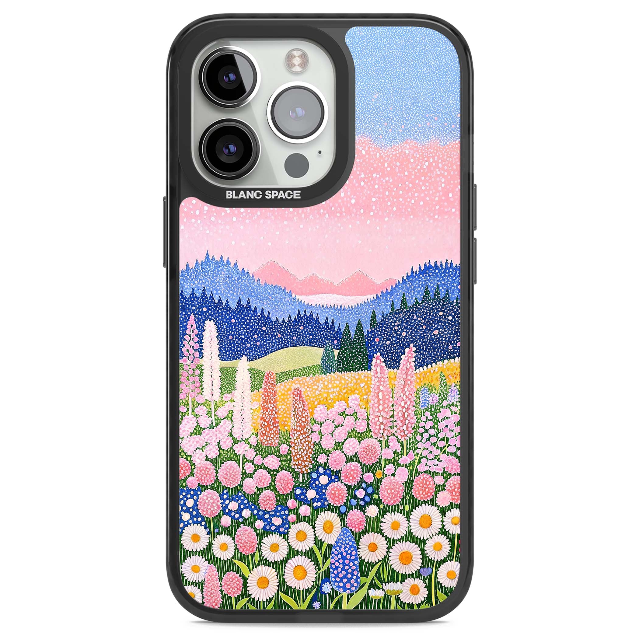 Valley Horizon cottagecore iPhone case | Black Impact case for iPhone 13 Pro, iPhone 14 Pro, iPhone 15 Pro