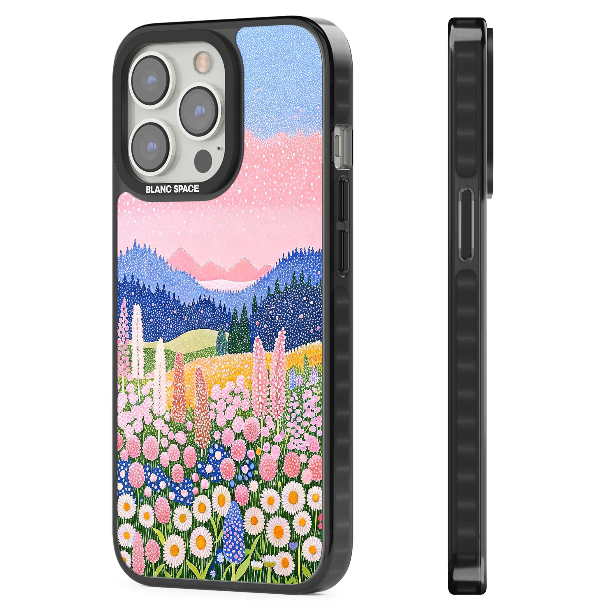 Valley Horizon cottagecore iPhone case | Black Impact case for iPhone 13 Pro, iPhone 14 Pro, iPhone 15 Pro