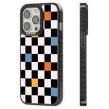 Vibrant Retro Checkered Black Impact Phone Case for iPhone 13 Pro, iPhone 14 Pro, iPhone 15 Pro