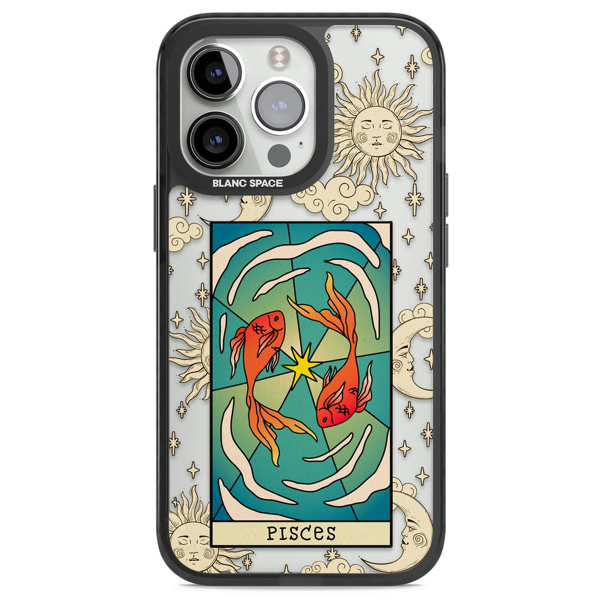 Celestial Zodiac - Pisces Black Impact Phone Case for iPhone 13 Pro, iPhone 14 Pro, iPhone 15 Pro
