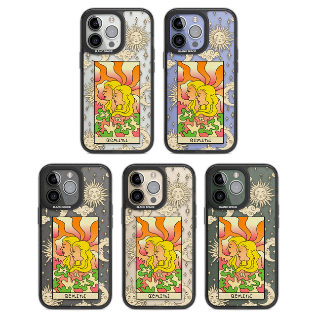 Celestial Zodiac - Gemini Black Impact Phone Case for iPhone 13 Pro, iPhone 14 Pro, iPhone 15 Pro