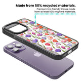 Red, Pink & Purple Flowers Black Impact Phone Case for iPhone 13 Pro, iPhone 14 Pro, iPhone 15 Pro