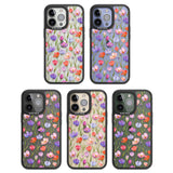 Red, Pink & Purple Flowers Black Impact Phone Case for iPhone 13 Pro, iPhone 14 Pro, iPhone 15 Pro