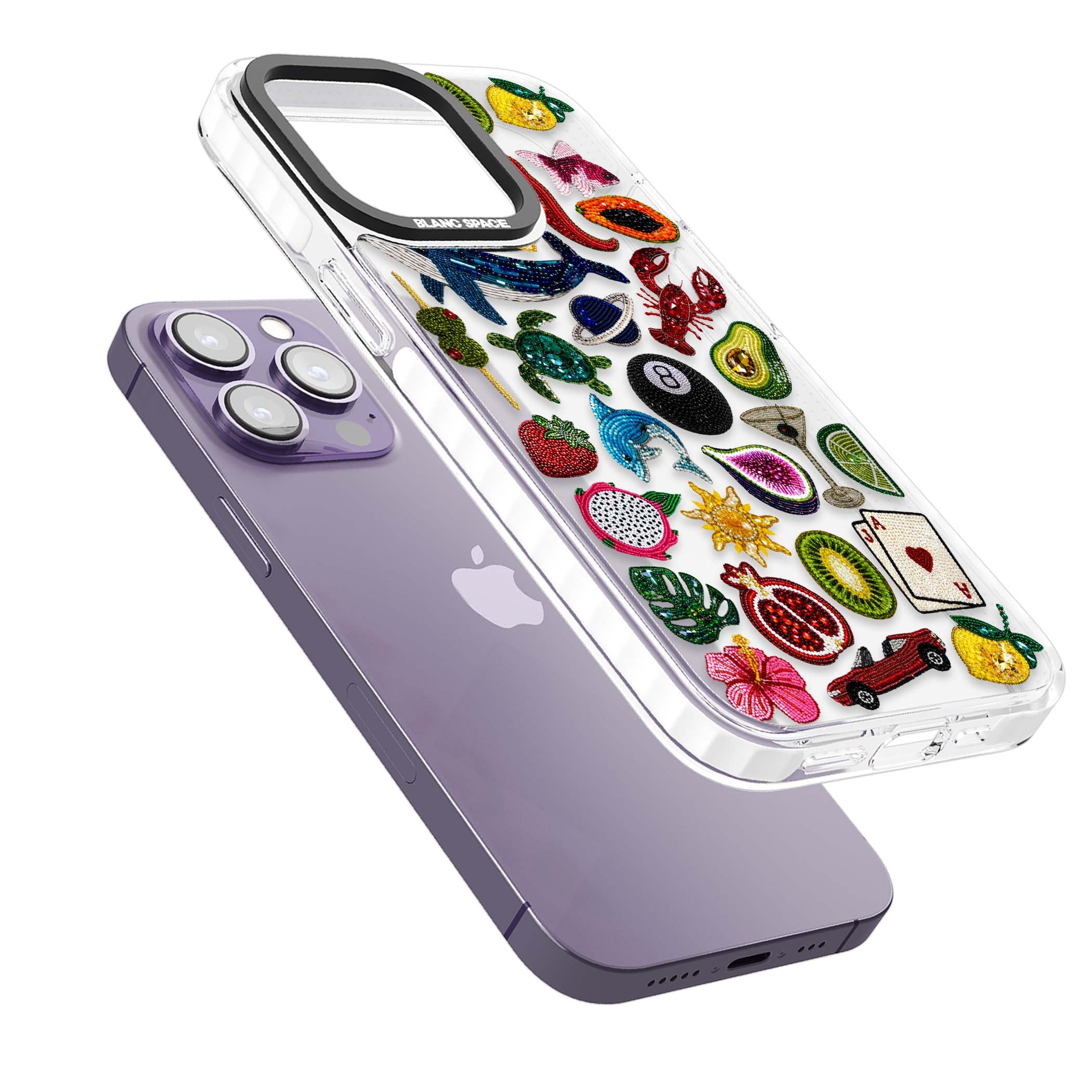 Beaded Mix cute iPhone case | Clear Impact case for iPhone 13 Pro, iPhone 14 Pro, iPhone 15 Pro