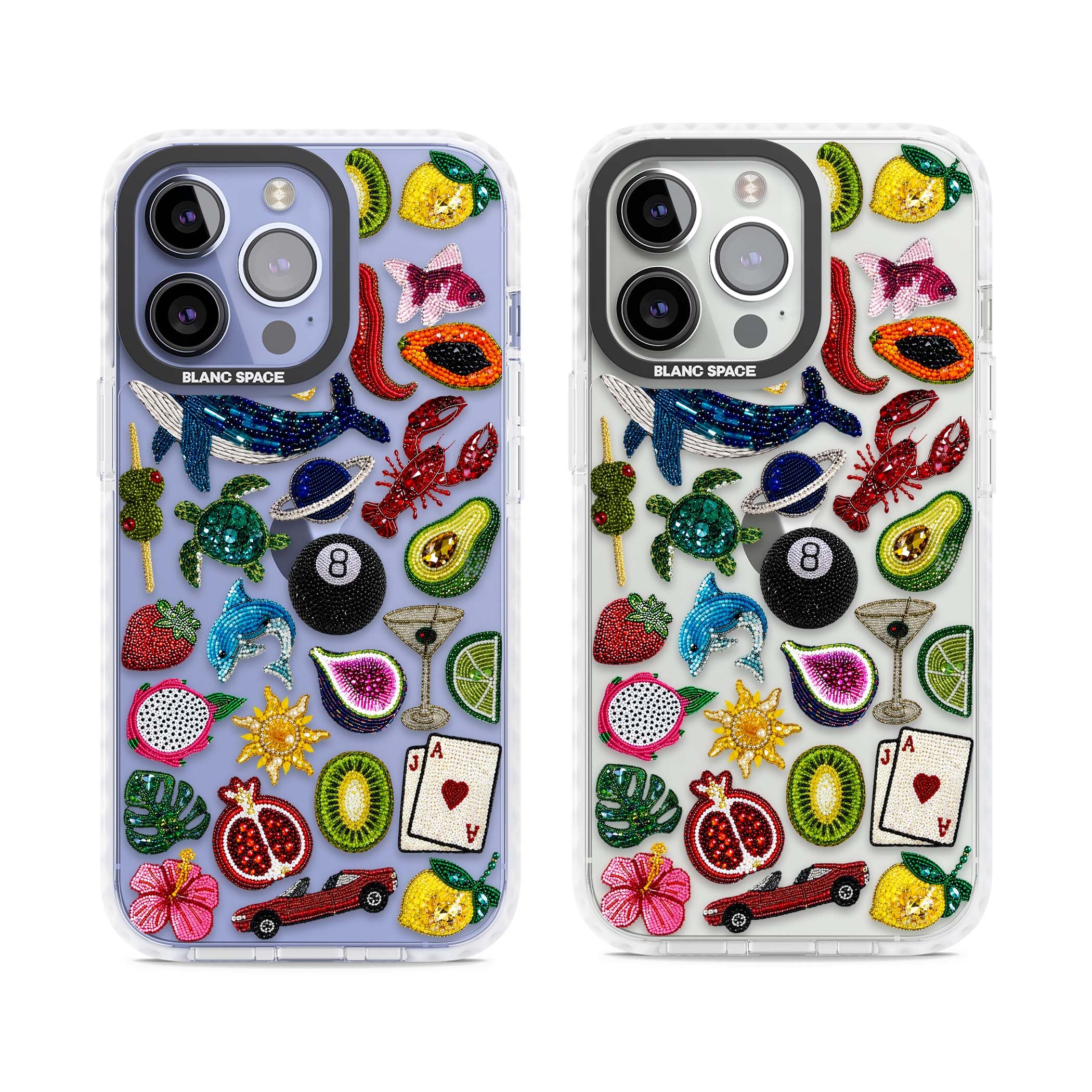 Beaded Mix cute iPhone case | Clear Impact case for iPhone 13 Pro, iPhone 14 Pro, iPhone 15 Pro