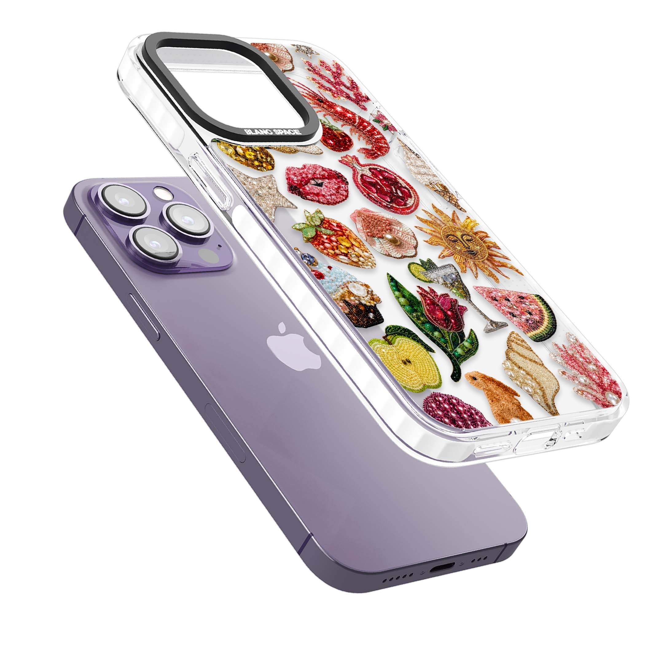 Beaded Riviera coquette iPhone case | Clear Impact case for iPhone 13 Pro, iPhone 14 Pro, iPhone 15 Pro