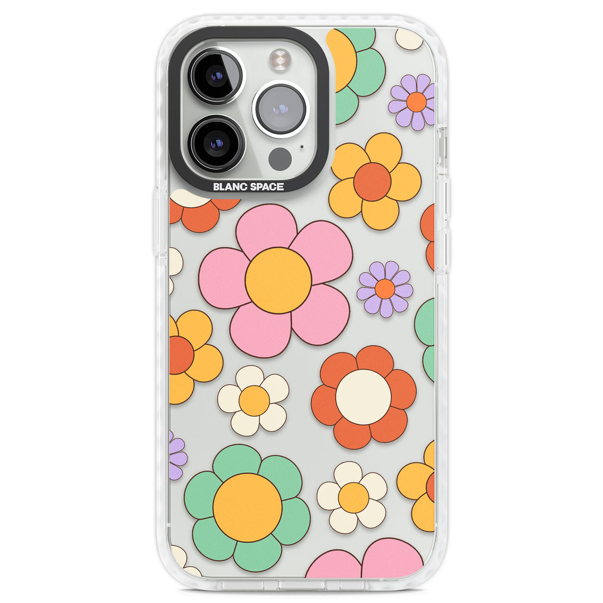 Groovy Blossoms Clear Impact Phone Case for iPhone 13 Pro, iPhone 14 Pro, iPhone 15 Pro