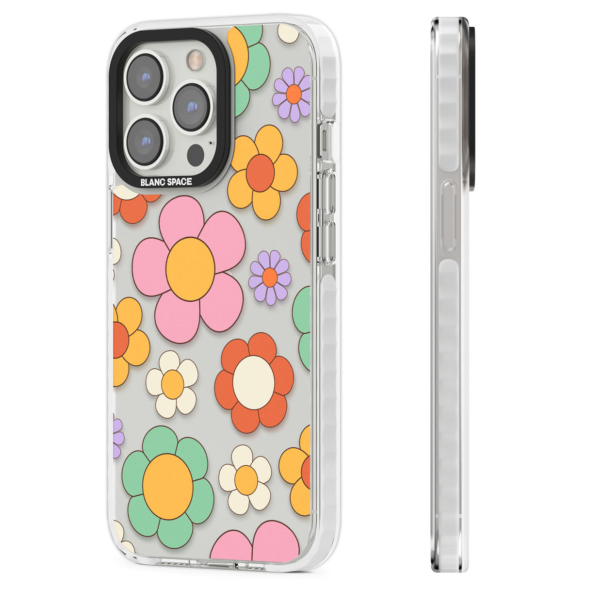 Groovy Blossoms Clear Impact Phone Case for iPhone 13 Pro, iPhone 14 Pro, iPhone 15 Pro