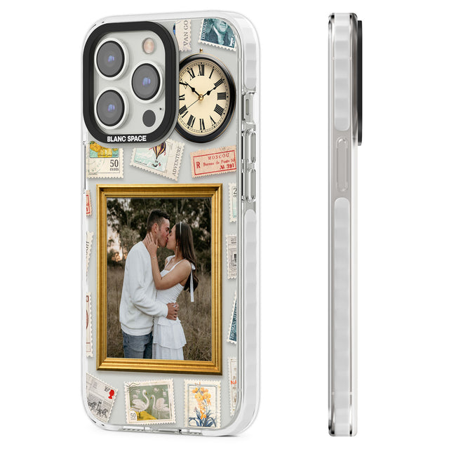 Personalised Vintage Photo Frame Collage Clear Impact Phone Case for iPhone 13 Pro, iPhone 14 Pro, iPhone 15 Pro