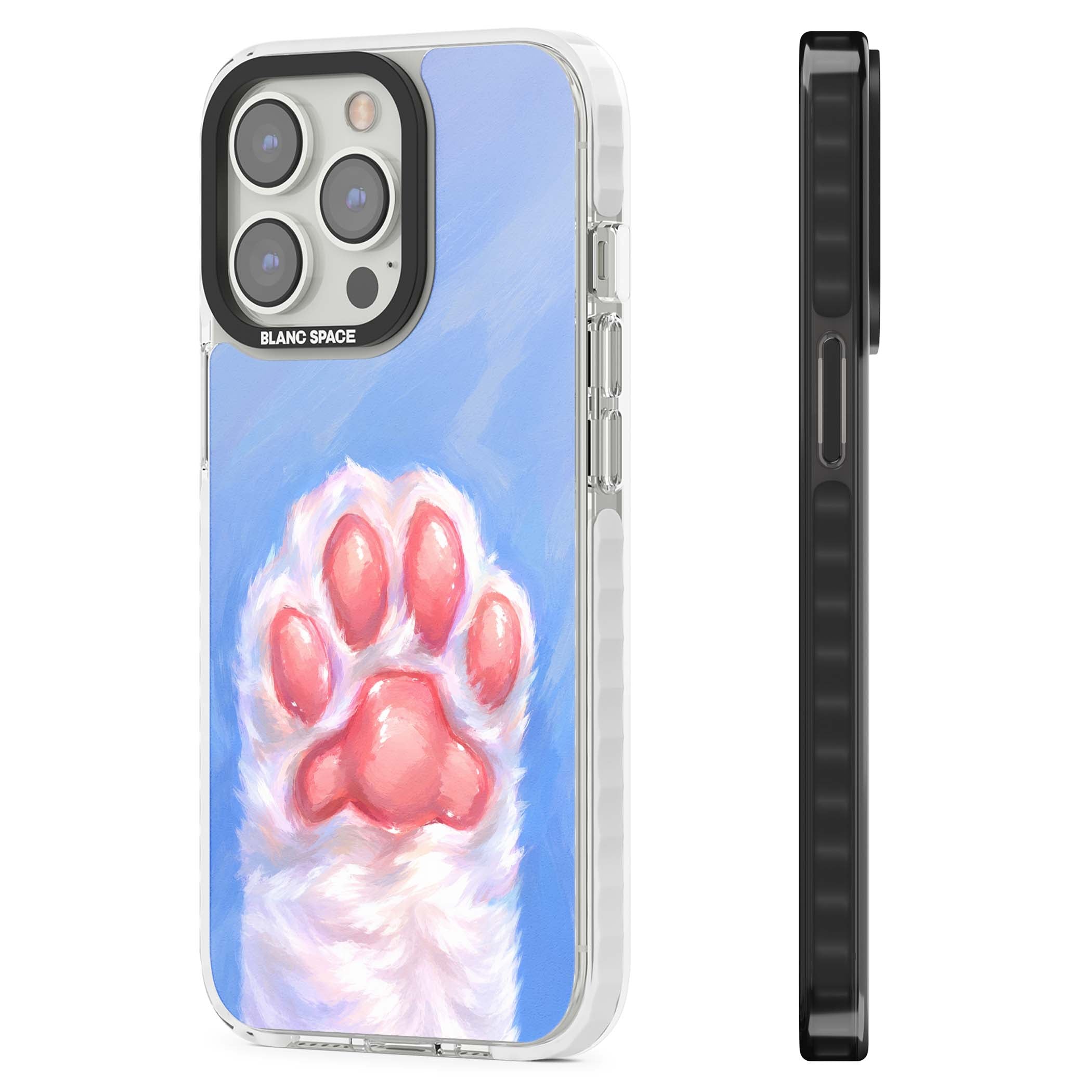 Soft White Paw cute iPhone case | Clear Impact case for iPhone 13 Pro, iPhone 14 Pro, iPhone 15 Pro