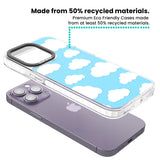 Blue Sky & Clouds Pattern Clear Impact Phone Case for iPhone 13 Pro, iPhone 14 Pro, iPhone 15 Pro