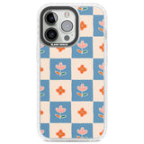 Vintage Bloom Checkered Clear Impact Phone Case for iPhone 13 Pro, iPhone 14 Pro, iPhone 15 Pro