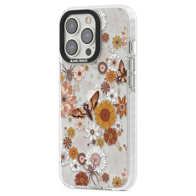 Halloween Skulls and FlowersPhone Case for iPhone 14 Pro