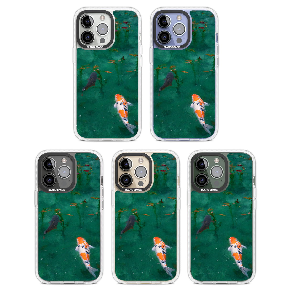 Koi Fish Clear Impact Phone Case for iPhone 13 Pro, iPhone 14 Pro, iPhone 15 Pro