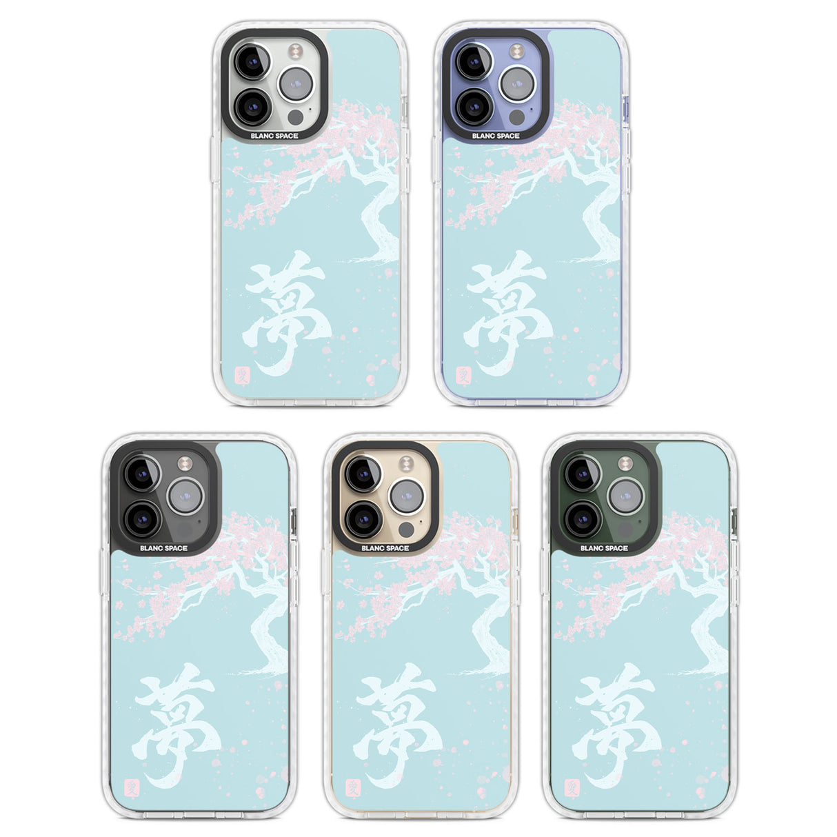 Dreams & Cherry Blossom Clear Impact Phone Case for iPhone 13 Pro, iPhone 14 Pro, iPhone 15 Pro