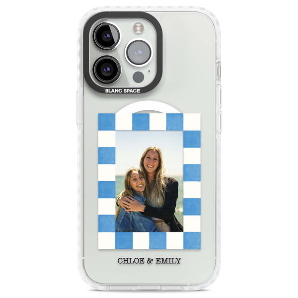 Personalised Blue Check Photo