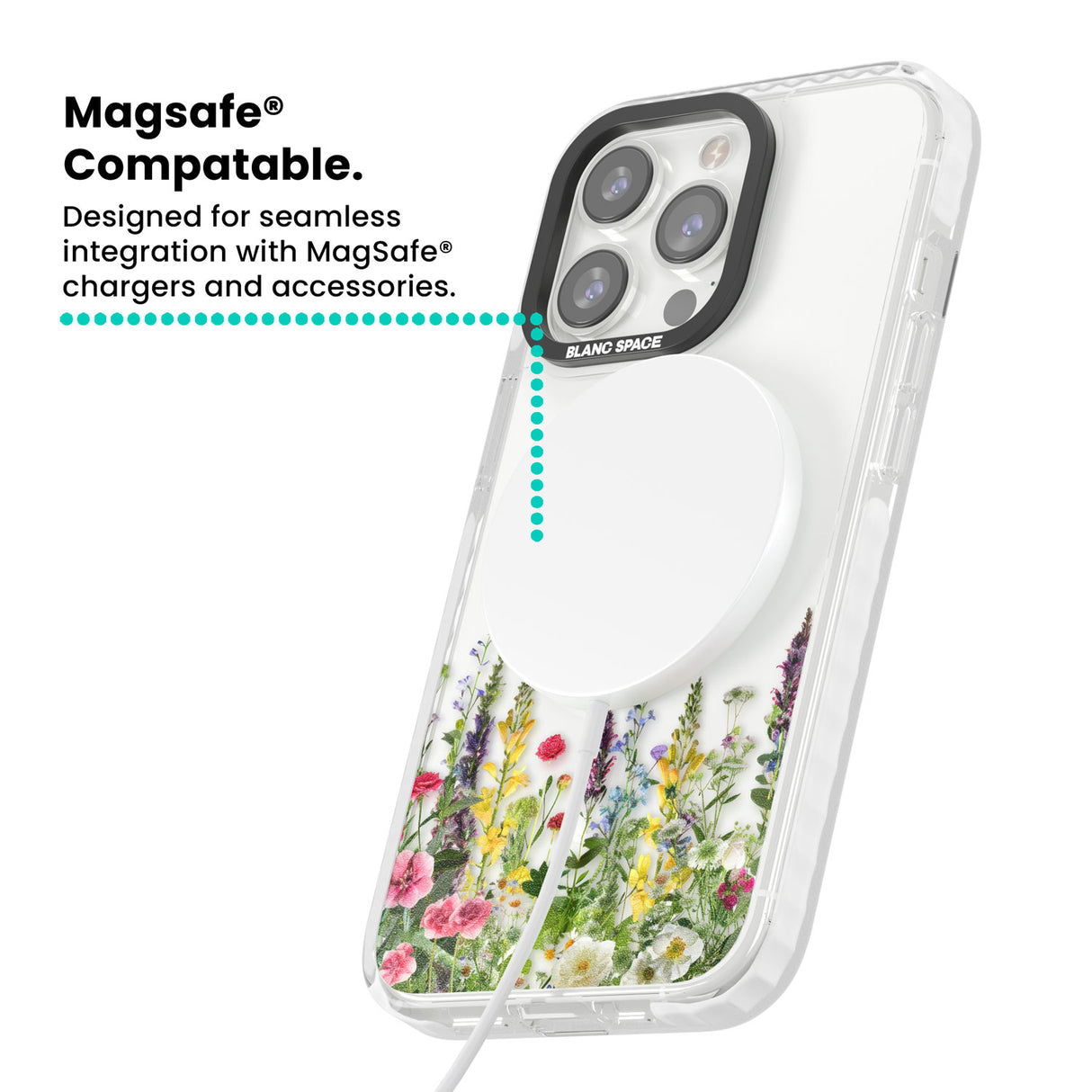 Personalised Garden Wildfowers Magsafe Impact Phone Case for iPhone 13 Pro, iPhone 14 Pro, iPhone 15 Pro