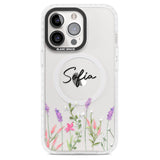 Personalised Lavender Wildflowers Magsafe Impact Phone Case for iPhone 13 Pro, iPhone 14 Pro, iPhone 15 Pro