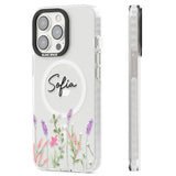 Personalised Lavender Wildflowers Magsafe Impact Phone Case for iPhone 13 Pro, iPhone 14 Pro, iPhone 15 Pro