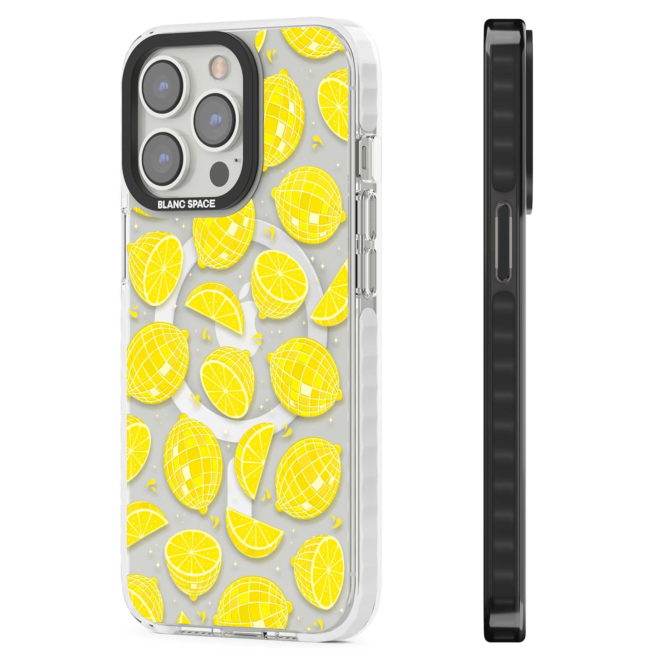 Disco Lemons citrus iPhone case featuring mirrorball lemons, sliced fruit and sparkle accents | Impact Magsafe case for iPhone 13 Pro, iPhone 14 Pro, iPhone 15 Pro