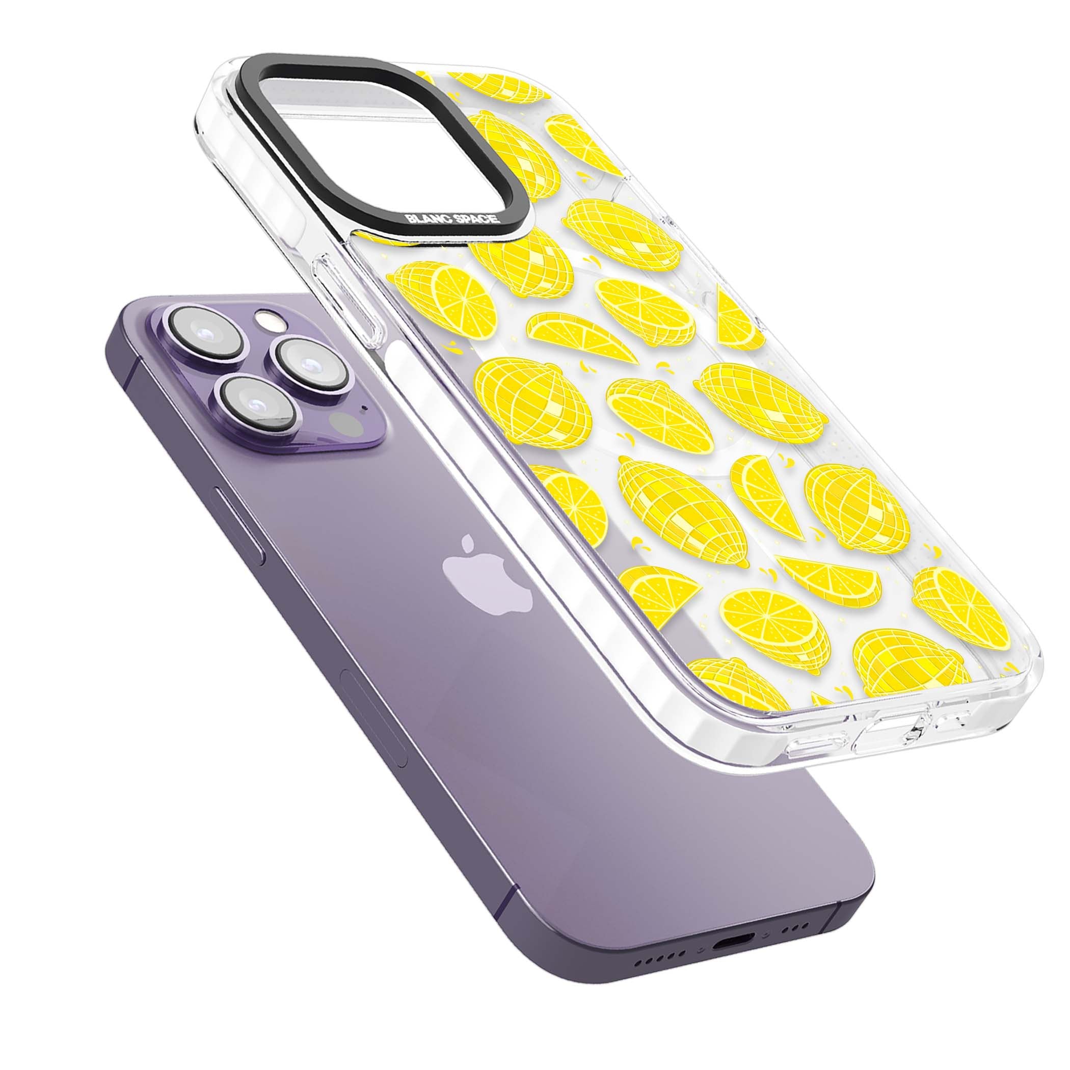 Disco Lemons citrus iPhone case featuring mirrorball lemons, sliced fruit and sparkle accents | Impact Magsafe case for iPhone 13 Pro, iPhone 14 Pro, iPhone 15 Pro