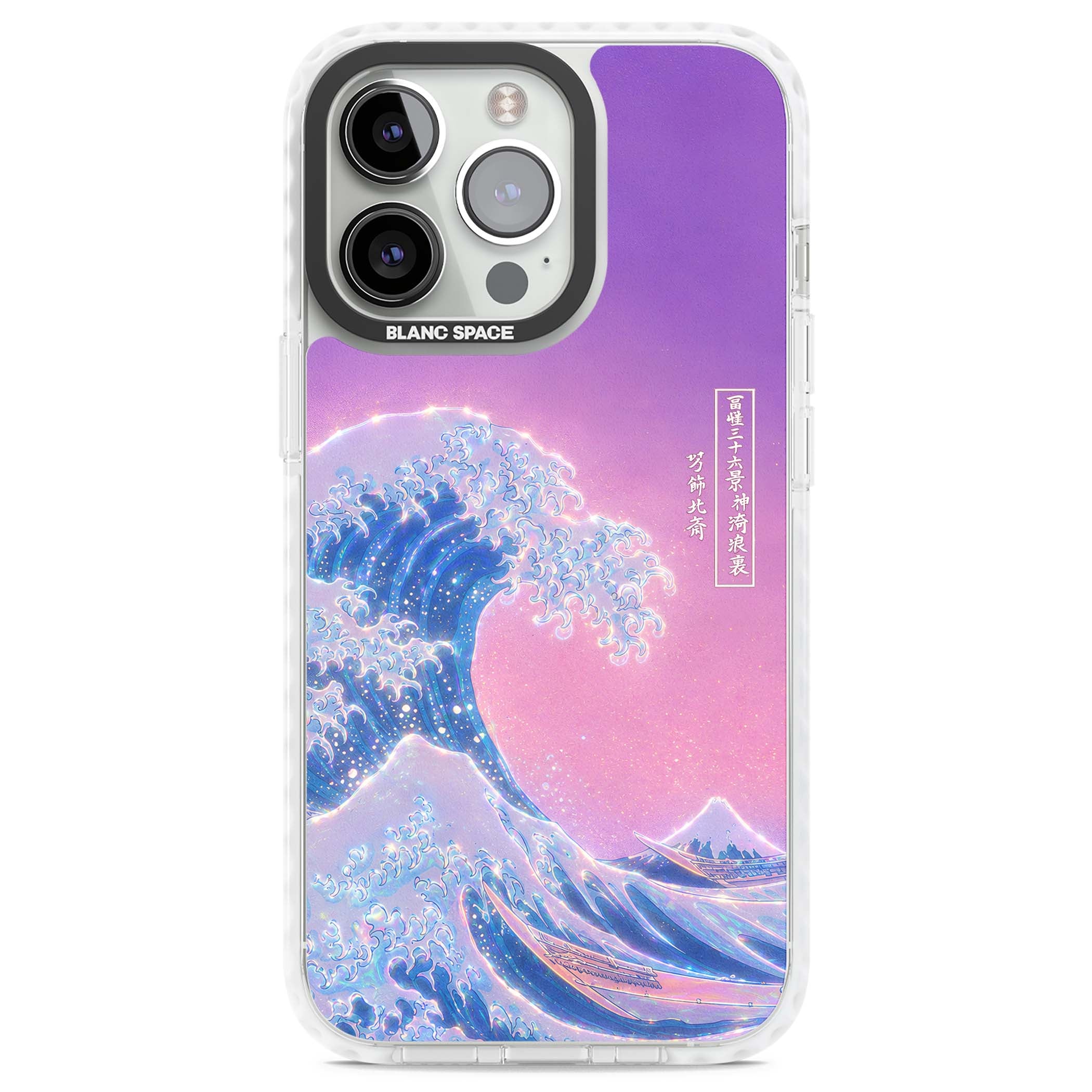 The Great Opal Wave Japanese iPhone case featuring Hokusai's great wave in iridescent pastels with lilac sky and Mou | Impact Magsafe case for iPhone 13 Pro, iPhone 14 Pro, iPhone 15 Pro