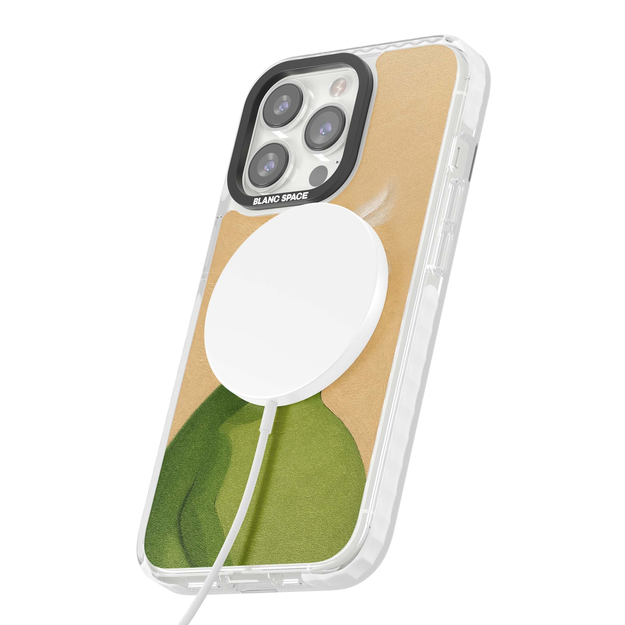 The Smoking Frog cottagecore iPhone case featuring a hand-painted green frog smoking a cigarette on a cream oil painting back | Impact Magsafe case for iPhone 13 Pro, iPhone 14 Pro, iPhone 15 Pro