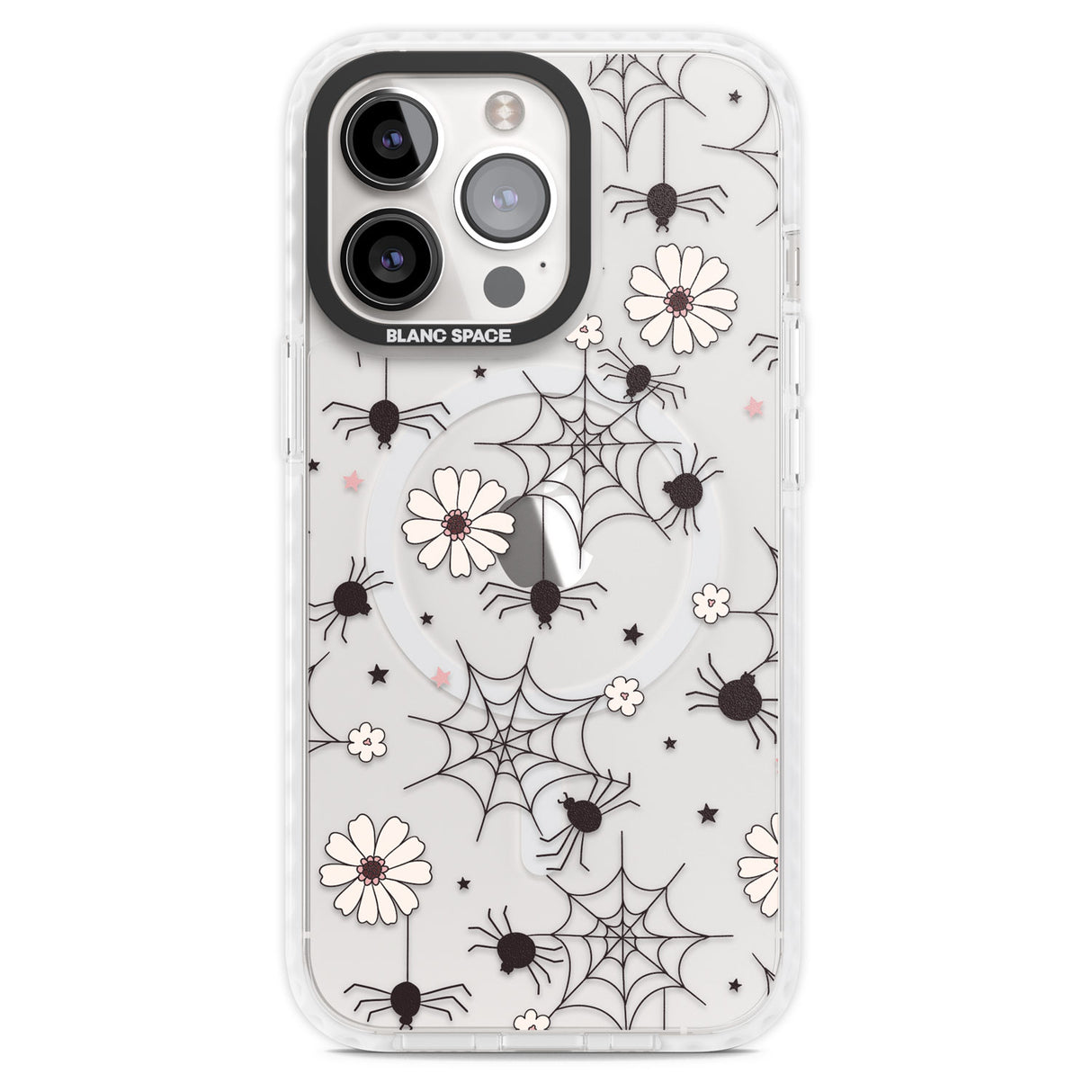 Spiders and Flowers Pattern Magsafe Impact Phone Case for iPhone 13 Pro, iPhone 14 Pro, iPhone 15 Pro