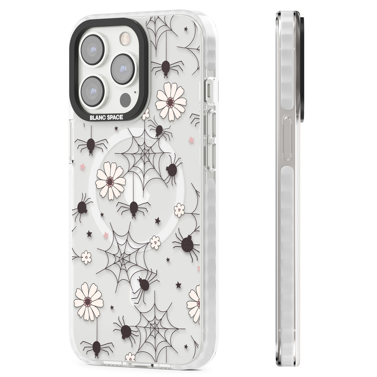 Spiders and Flowers Pattern Magsafe Impact Phone Case for iPhone 13 Pro, iPhone 14 Pro, iPhone 15 Pro