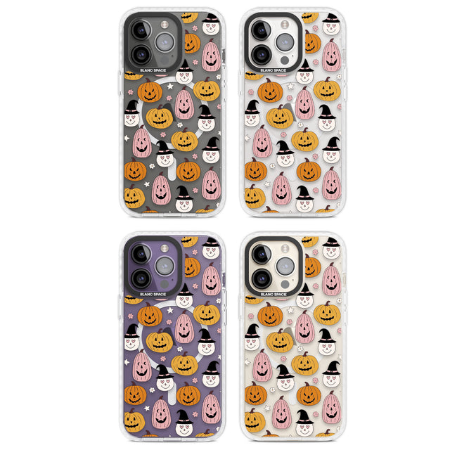 Witches and Pumpkins Pattern Magsafe Impact Phone Case for iPhone 13 Pro, iPhone 14 Pro, iPhone 15 Pro