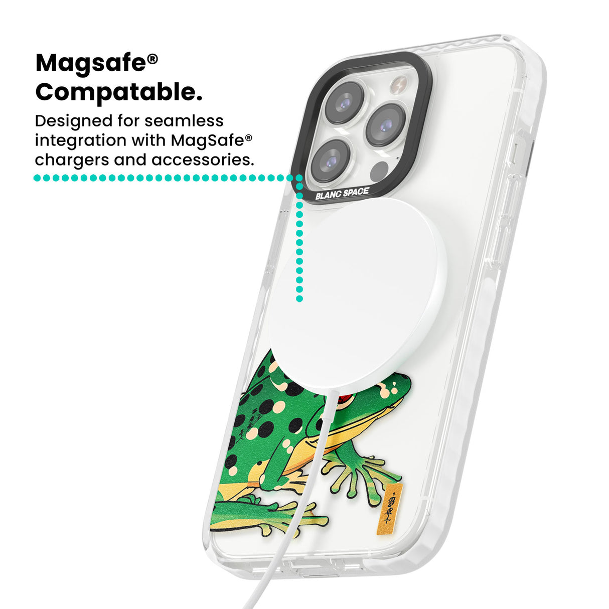 Matsumoto Hoji Frog Green Magsafe Impact Phone Case for iPhone 13 Pro, iPhone 14 Pro, iPhone 15 Pro