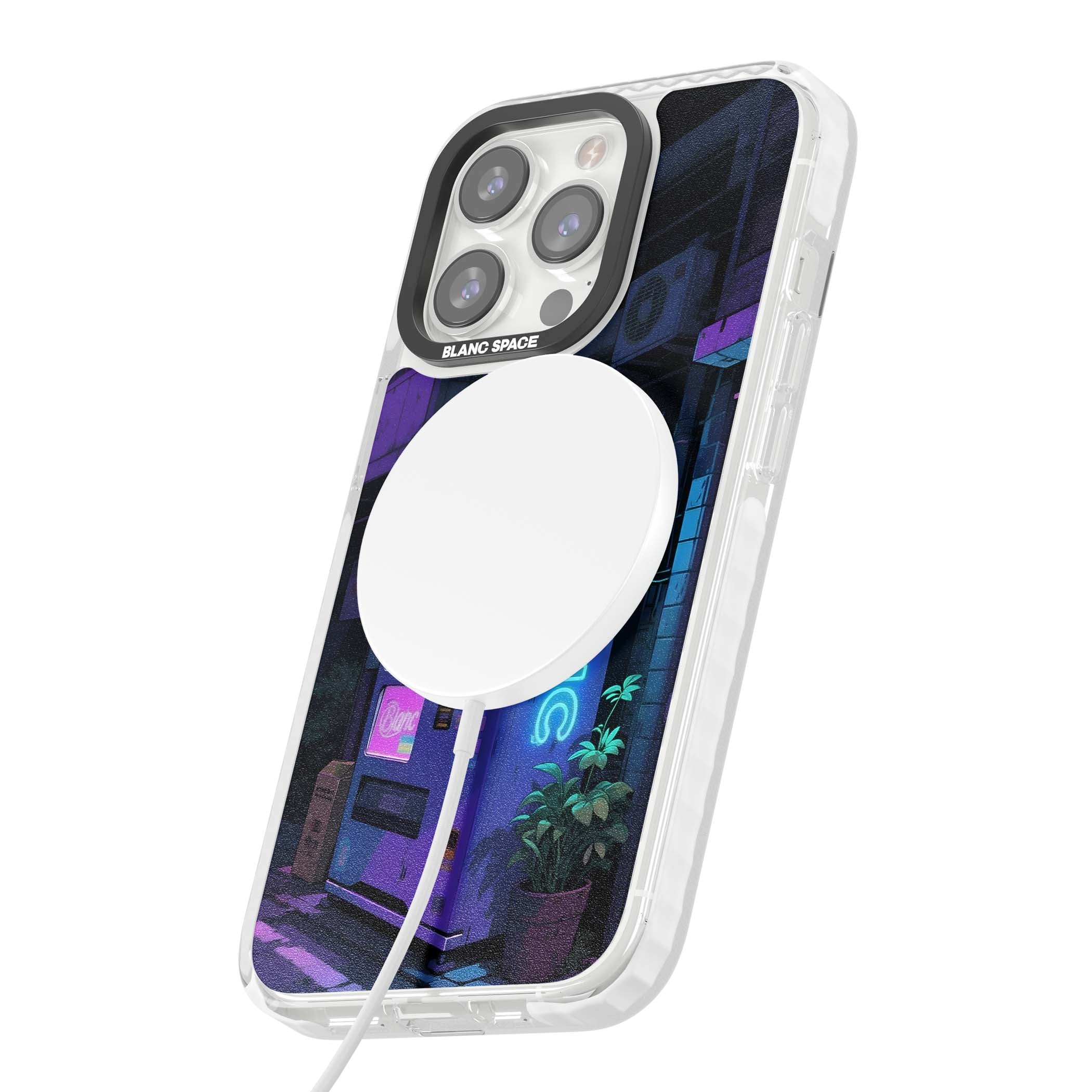 Shibuya Glow Japanese iPhone case featuring a glowing Tokyo vending machine, neon signage, and moody purple alleyway | Impact Magsafe case for iPhone 13 Pro, iPhone 14 Pro, iPhone 15 Pro