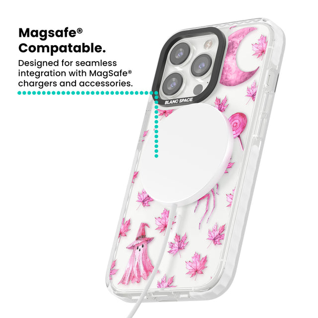 Pink Moon & Maple Magsafe Impact Phone Case for iPhone 13 Pro, iPhone 14 Pro, iPhone 15 Pro