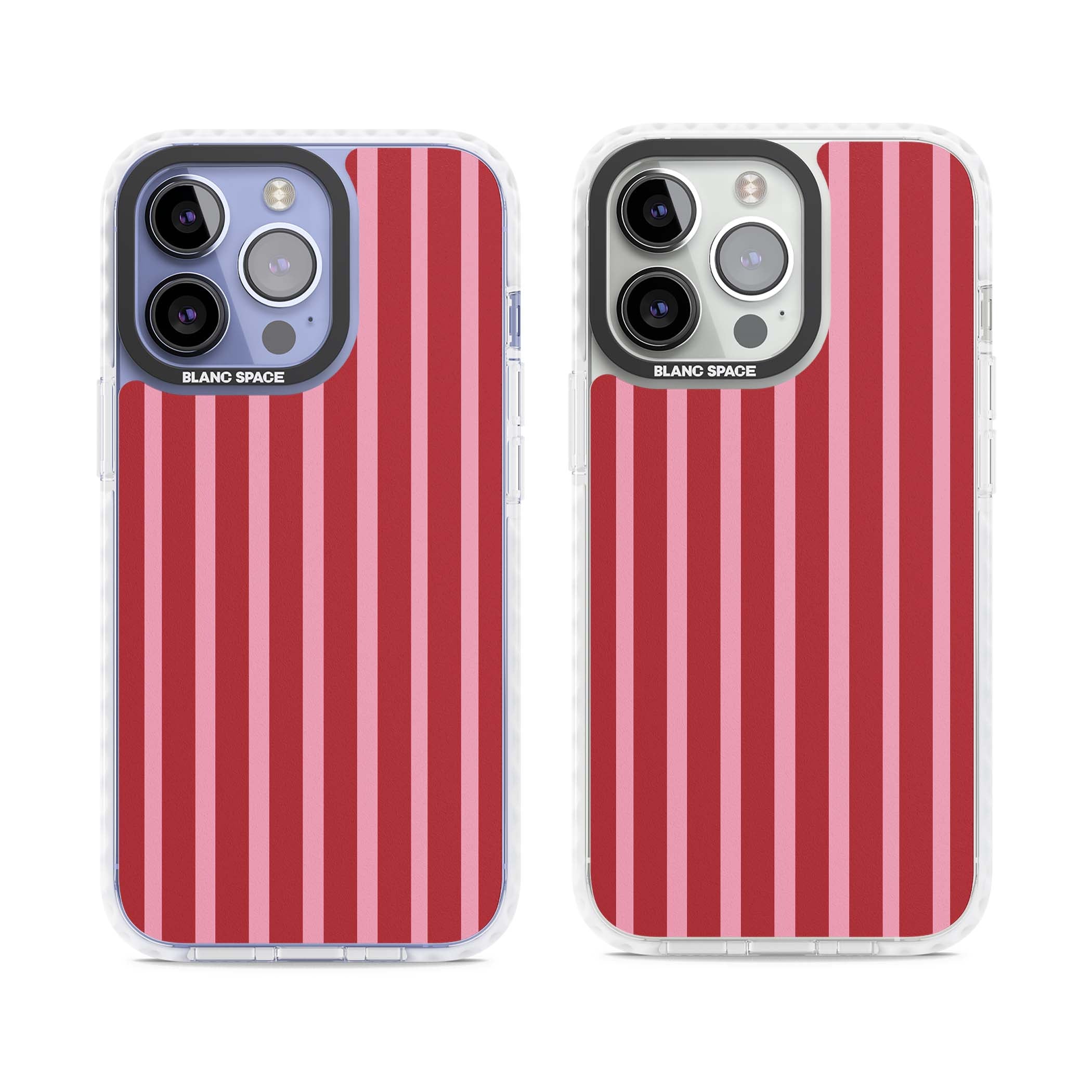 Raspberry Stripe coquette iPhone case featuring red and pink vertical stripes in a candy-inspired pattern | Impact Magsafe case for iPhone 13 Pro, iPhone 14 Pro, iPhone 15 Pro