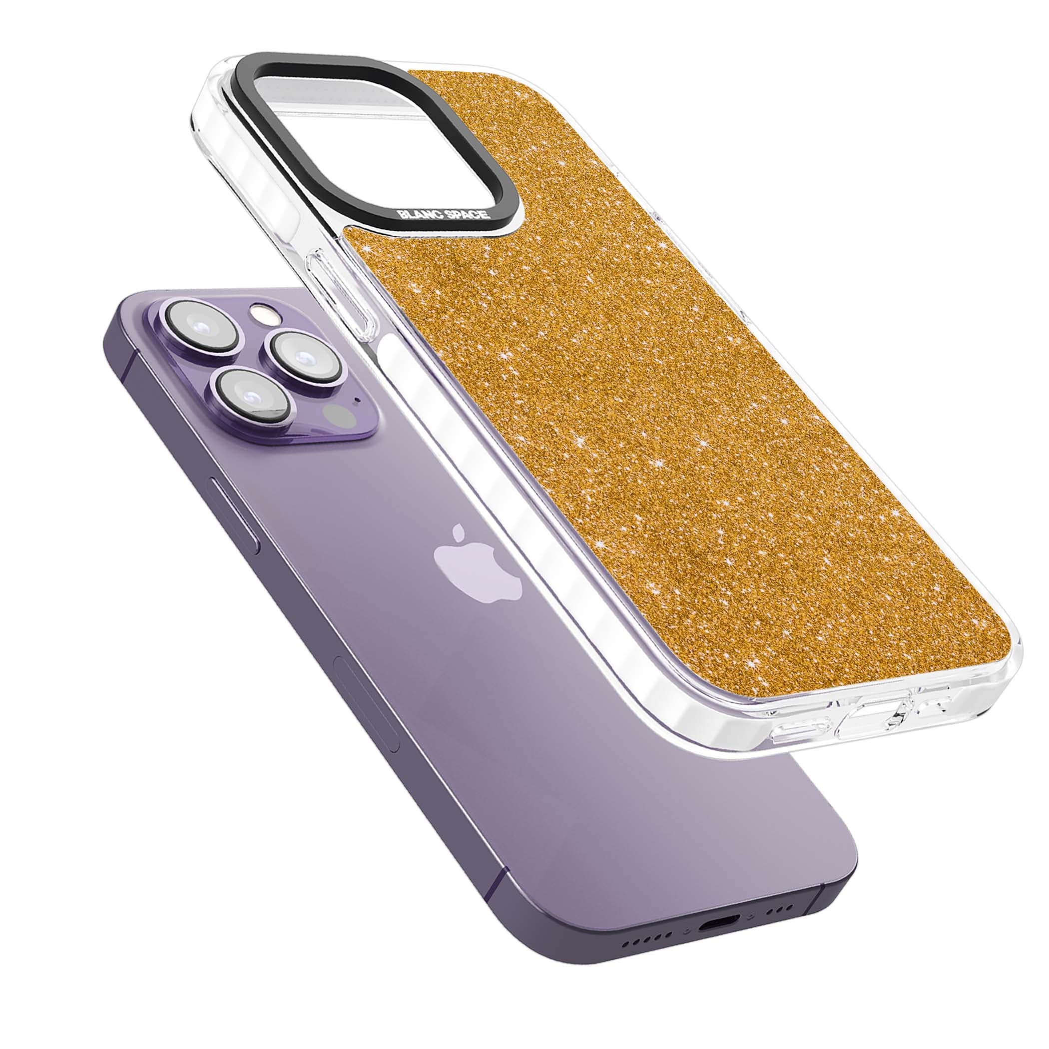 Gold Glitter gold glitter iPhone case featuring a shimmering sparkle wallpaper design in luxury gold | Impact Magsafe case for iPhone 13 Pro, iPhone 14 Pro, iPhone 15 Pro