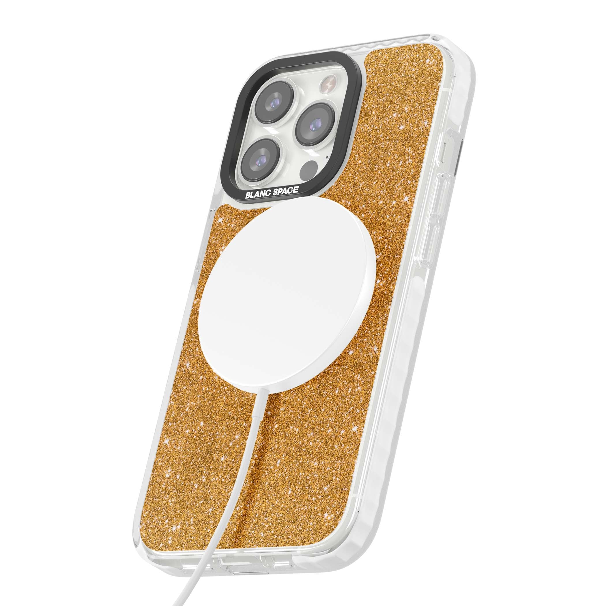 Gold Glitter gold glitter iPhone case featuring a shimmering sparkle wallpaper design in luxury gold | Impact Magsafe case for iPhone 13 Pro, iPhone 14 Pro, iPhone 15 Pro