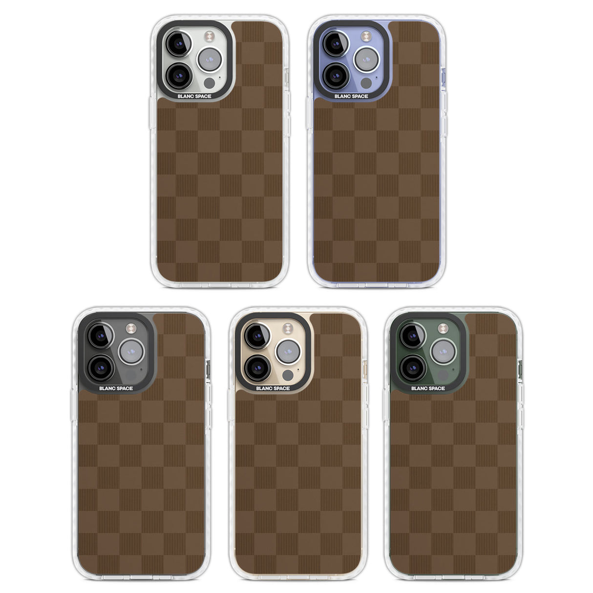 CHOCOLATE CHECKERED Clear Impact Phone Case for iPhone 13 Pro, iPhone 14 Pro, iPhone 15 Pro