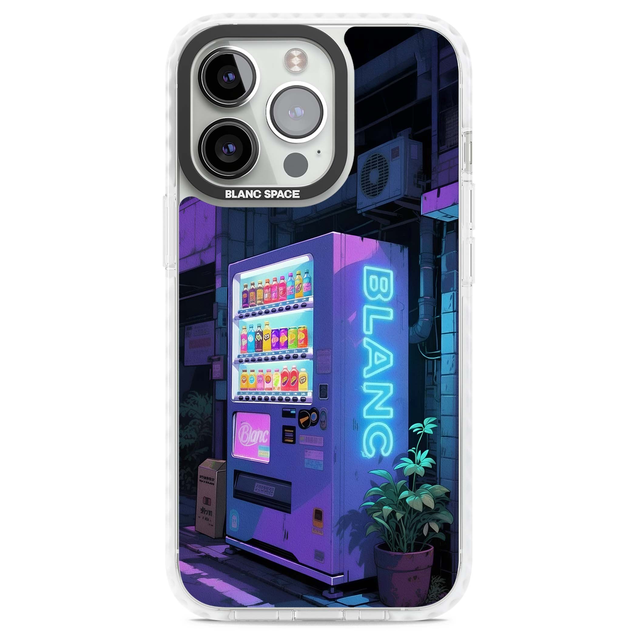 Shibuya Glow Japanese iPhone case featuring a glowing Tokyo vending machine, neon signage, and moody purple alleyway | Clear Impact case for iPhone 13 Pro, iPhone 14 Pro, iPhone 15 Pro