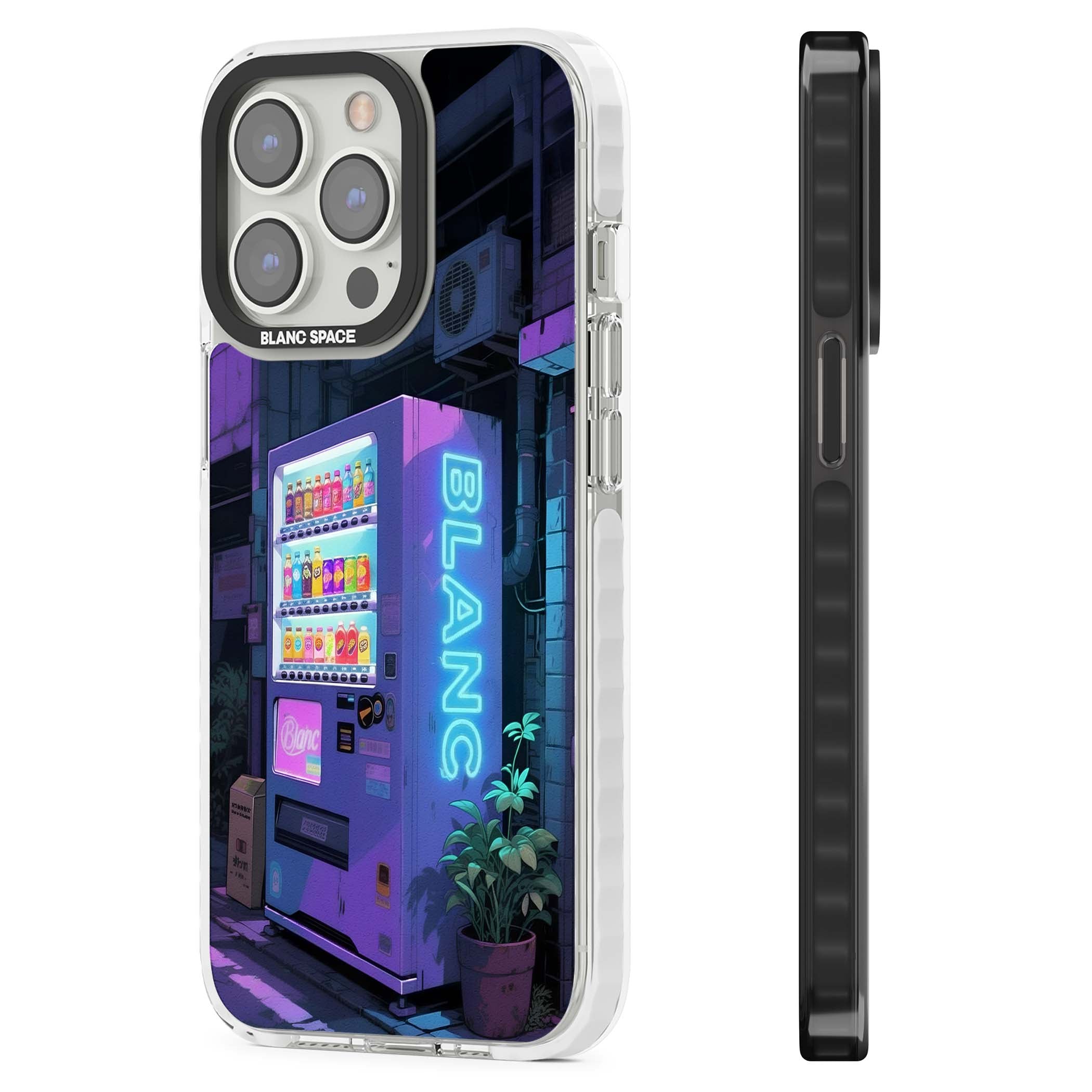 Shibuya Glow Japanese iPhone case featuring a glowing Tokyo vending machine, neon signage, and moody purple alleyway | Clear Impact case for iPhone 13 Pro, iPhone 14 Pro, iPhone 15 Pro
