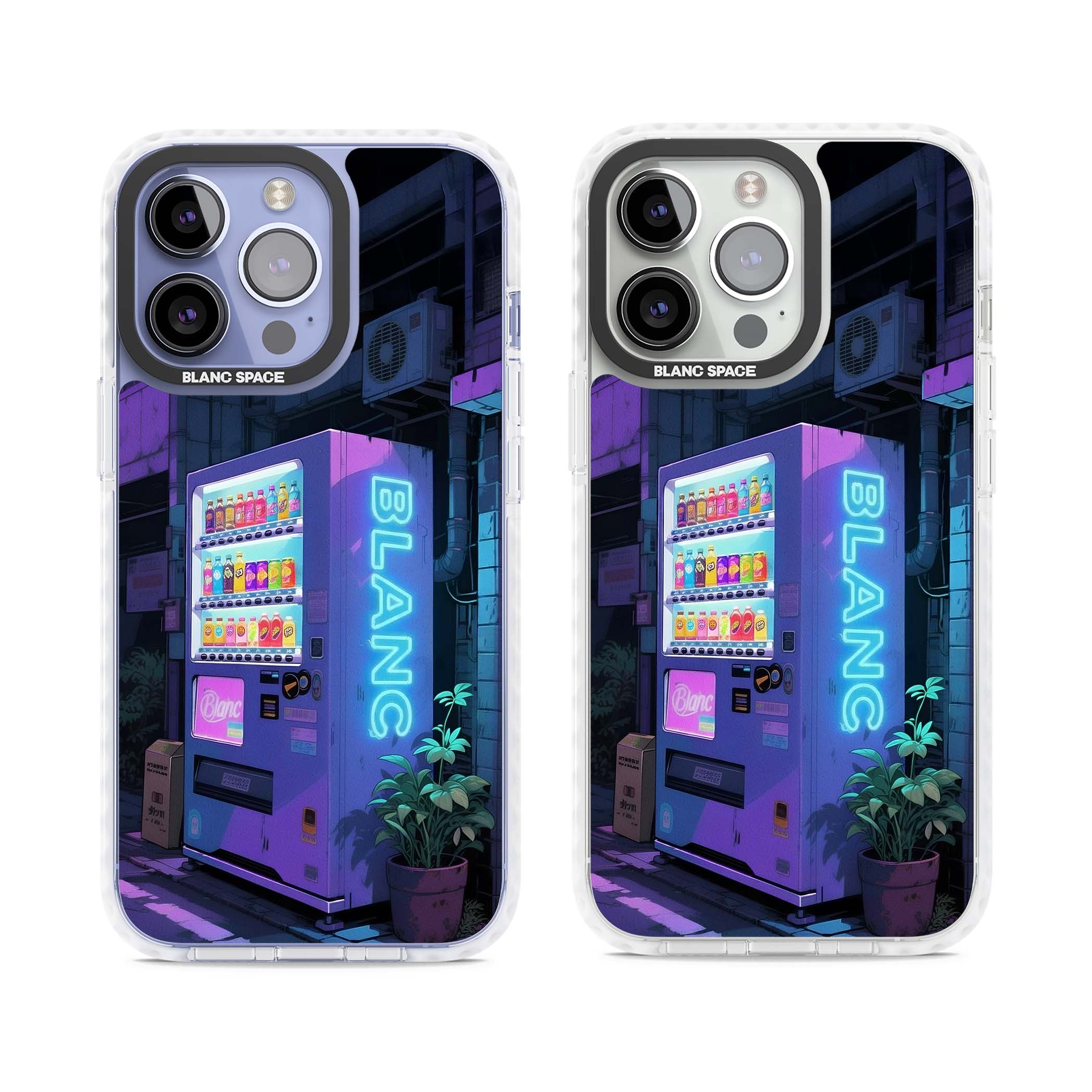 Shibuya Glow Japanese iPhone case featuring a glowing Tokyo vending machine, neon signage, and moody purple alleyway | Clear Impact case for iPhone 13 Pro, iPhone 14 Pro, iPhone 15 Pro