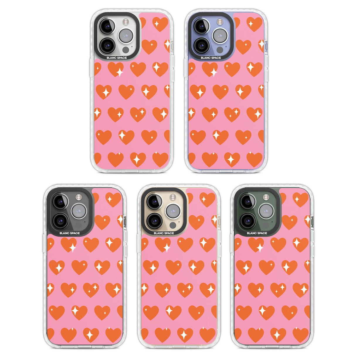 Sweet Hearts (Sunset) Clear Impact Phone Case for iPhone 13 Pro, iPhone 14 Pro, iPhone 15 Pro