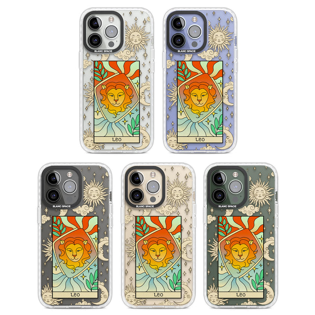 Celestial Zodiac - Leo Clear Impact Phone Case for iPhone 13 Pro, iPhone 14 Pro, iPhone 15 Pro