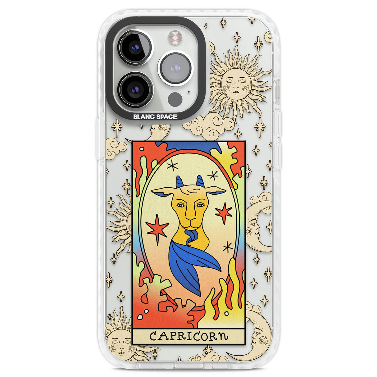 Celestial Zodiac - Capricorn Clear Impact Phone Case for iPhone 13 Pro, iPhone 14 Pro, iPhone 15 Pro