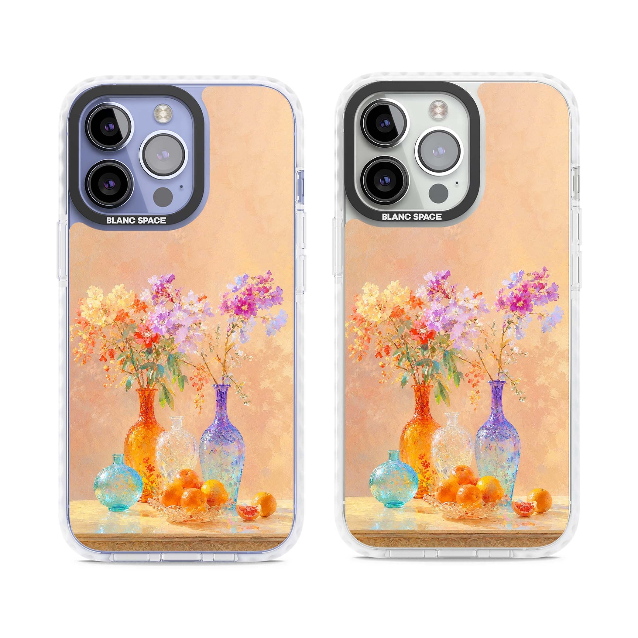 Peach Glass art iPhone case | Clear Impact case for iPhone 13 Pro, iPhone 14 Pro, iPhone 15 Pro