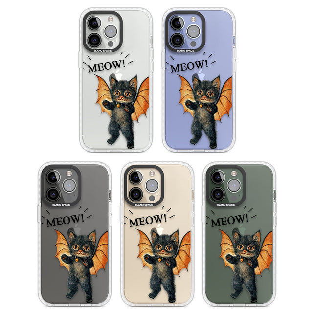 MEOW! Clear Impact Phone Case for iPhone 13 Pro, iPhone 14 Pro, iPhone 15 Pro